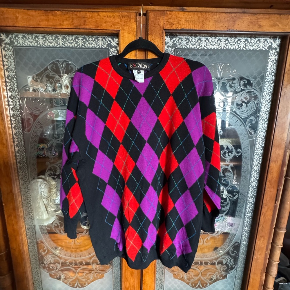 ESCADA Vintage Harlequin Sweater